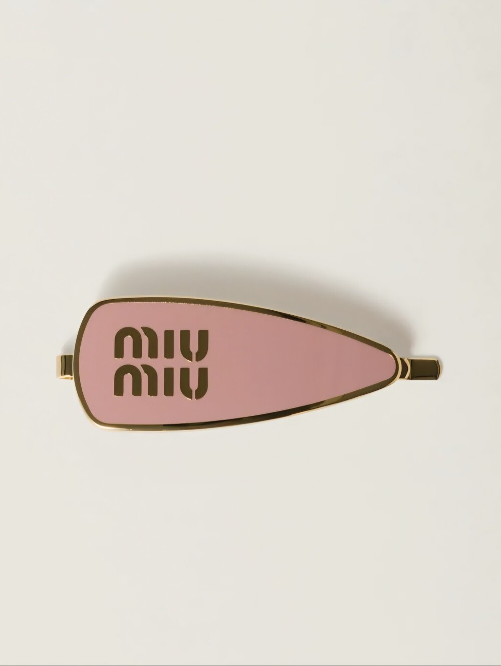 Miu Miu Enameled Metal Hair Clip Pink